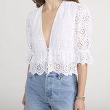 FRAME - The Solstice Eyelet Blouse