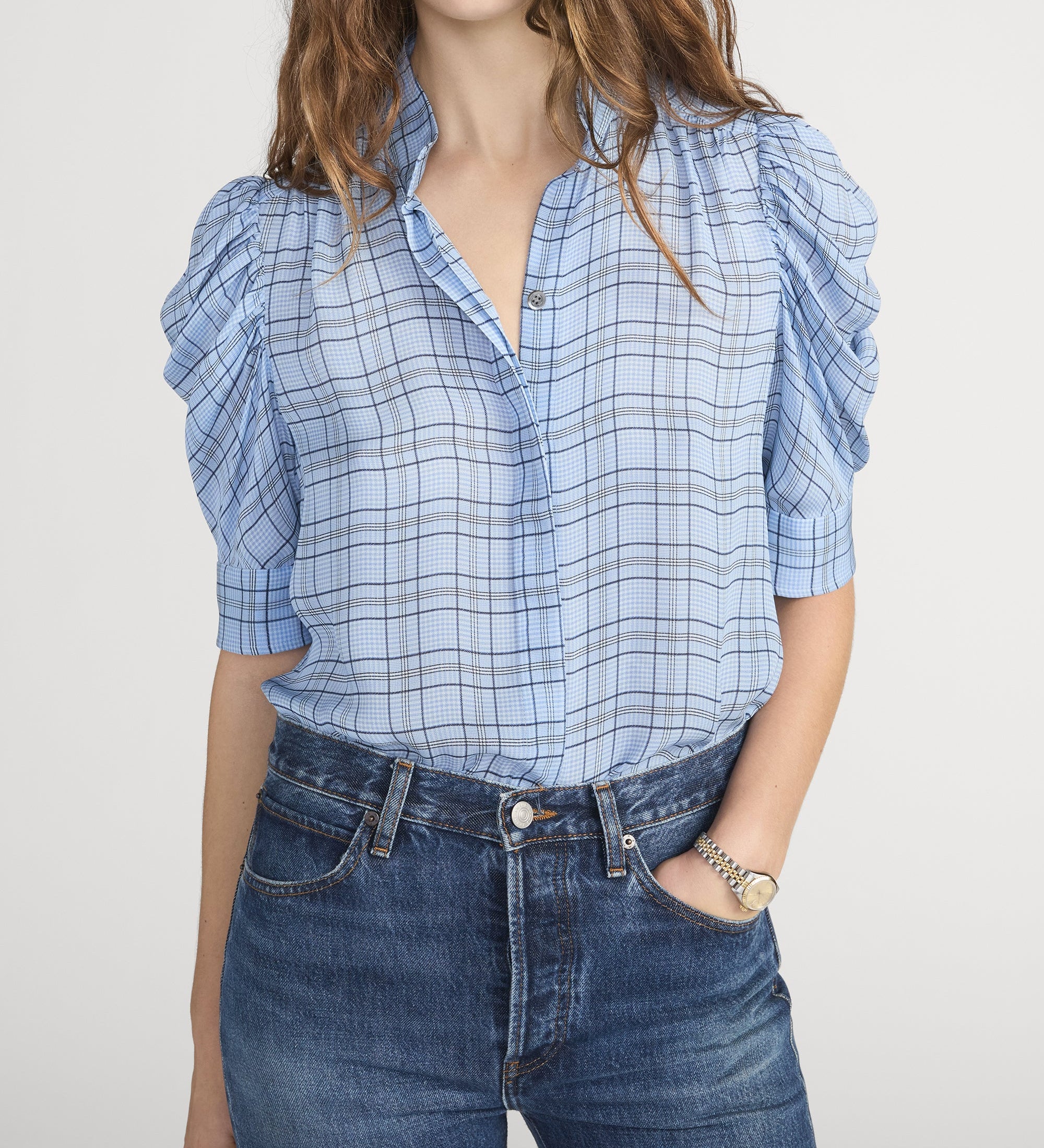 FRAME - The Plaid Gillian Top