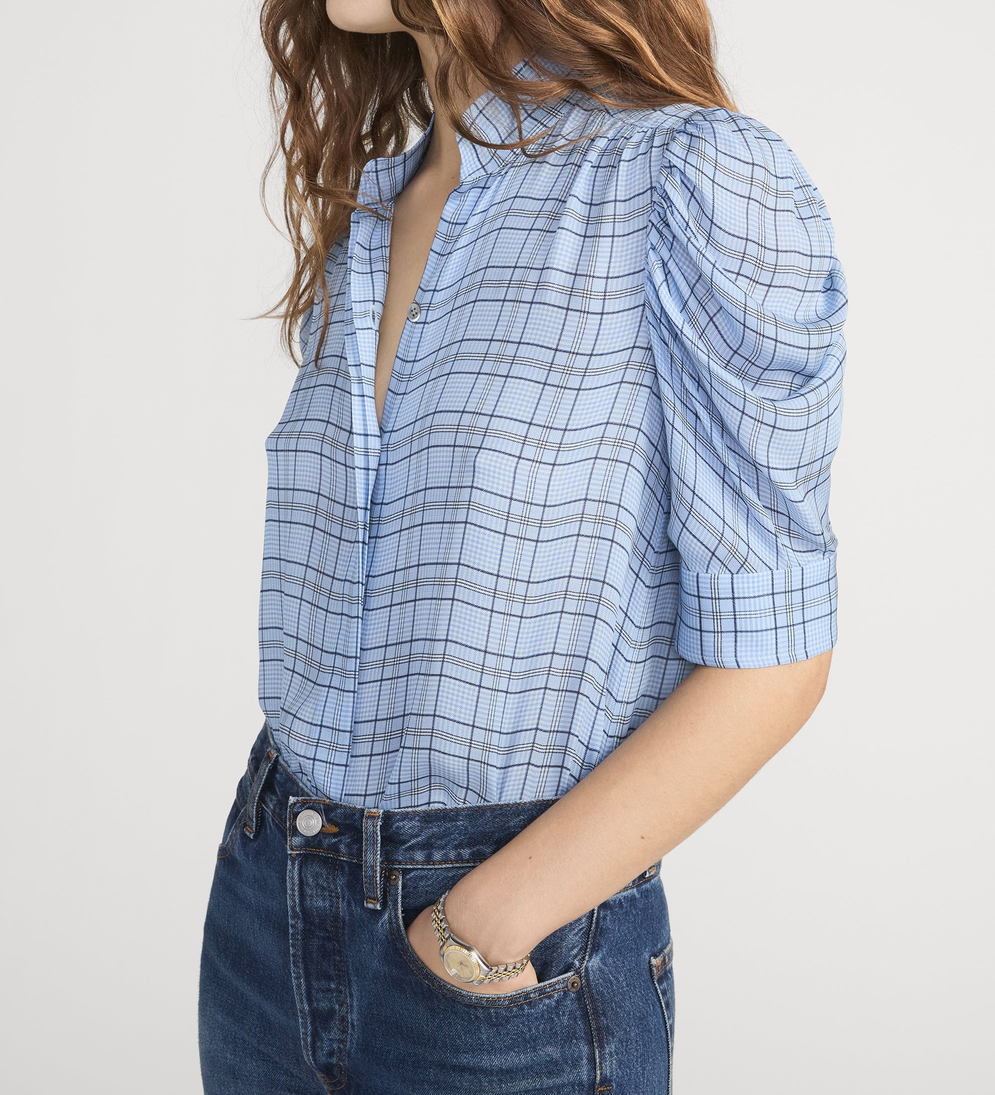 FRAME - The Plaid Gillian Top
