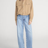 FRAME - The Leather Collar Bubble Jacket