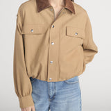 FRAME - The Leather Collar Bubble Jacket