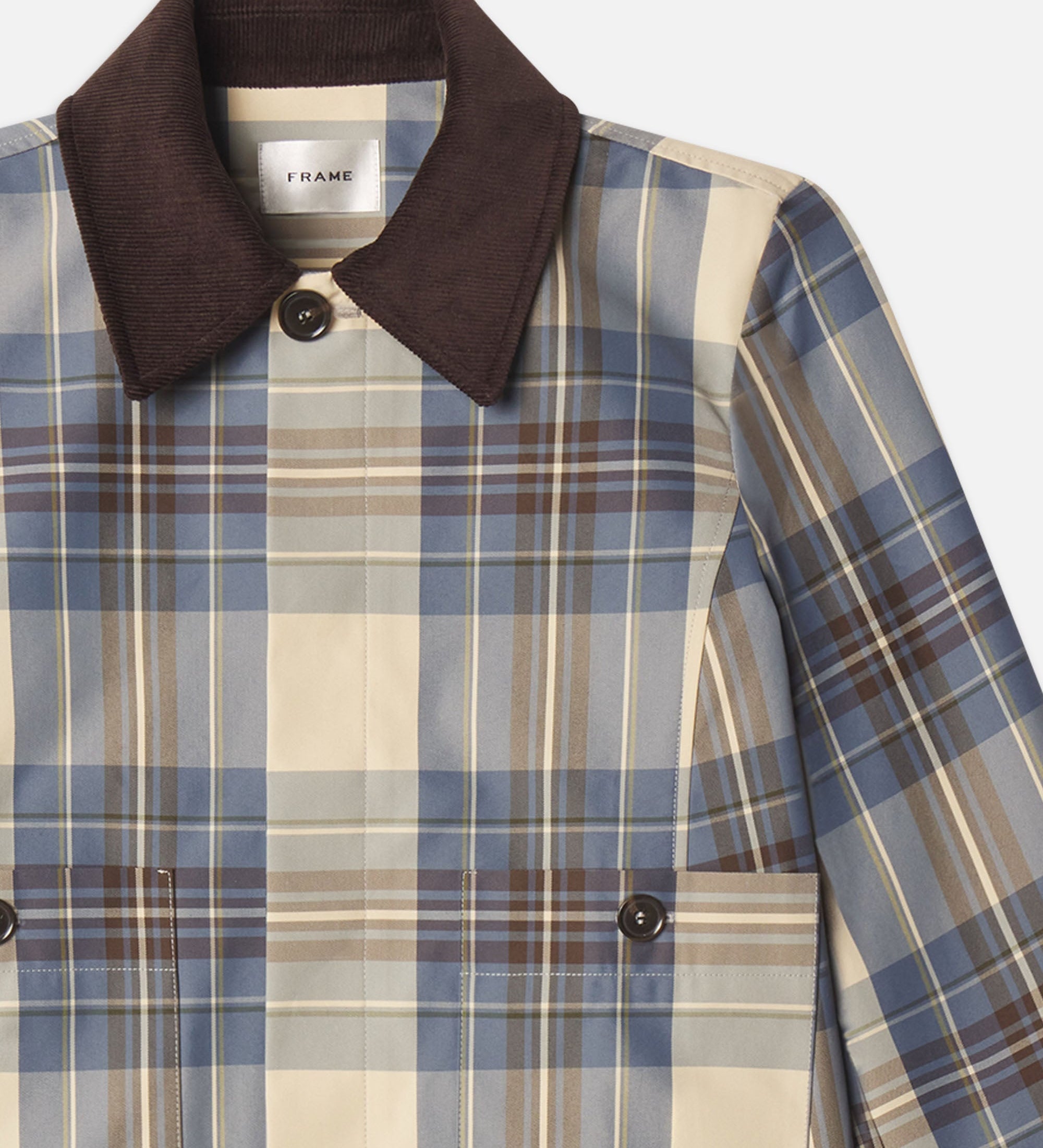 FRAME - The Cropped Plaid Mac Coat