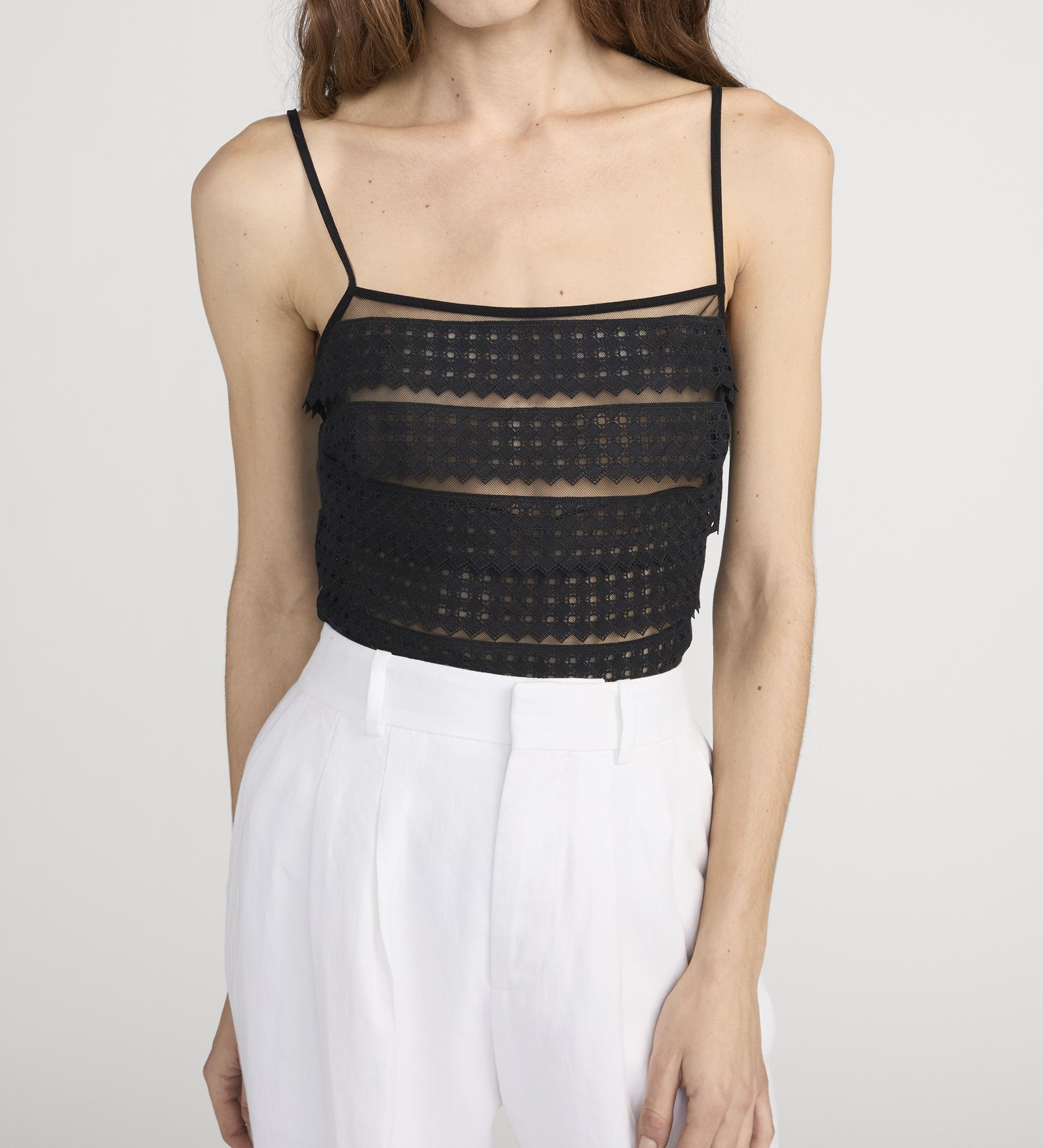 FRAME - The Lattice Crochet Cami