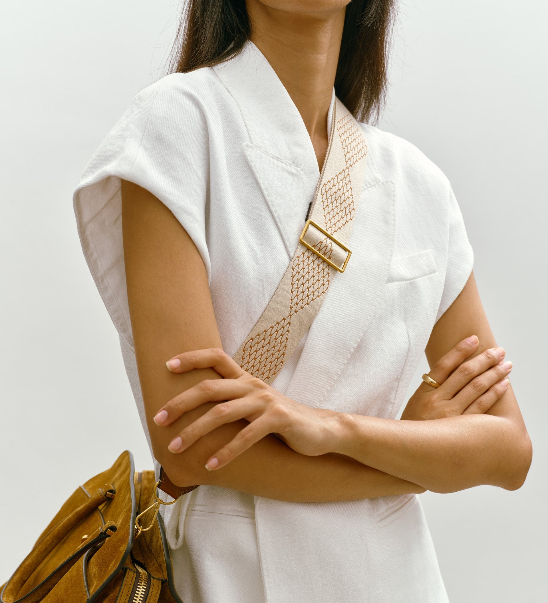 Metier - Webbing Strap White Sand and Cognac
