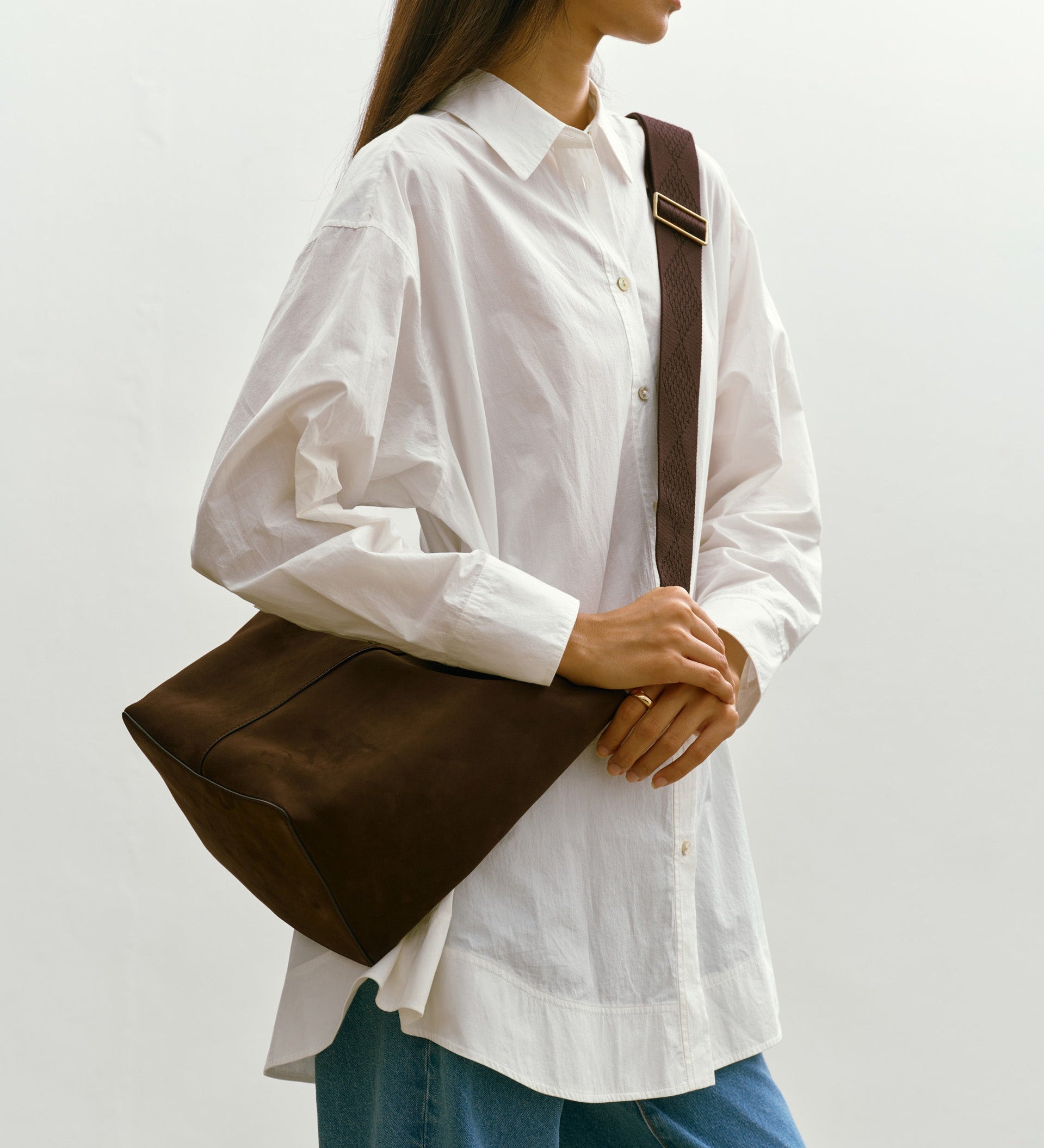 Metier - Webbing Strap Chocolate With Gold Hardware