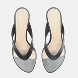 Le Monde Beryl - Micro Wedge Thong Sandal / Black Leather
