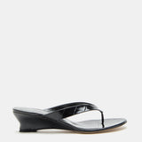 Le Monde Beryl - Micro Wedge Thong / Coco Black Leather Croc Effect