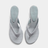 Le Monde Beryl - Micro Wedge Thong / Ice Blue Leather Croc Effect