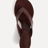 Le Monde Beryl - Micro Wedge Thong / Aubergine Naplack Leather