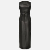FRAME - Leather Midi Vest Dress -- Black
