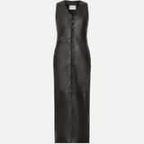 FRAME - Leather Midi Vest Dress -- Black