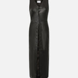 FRAME - Leather Midi Vest Dress -- Black
