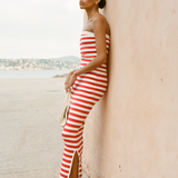 Posse - ARI SKIRT - CORAL STRIPE
