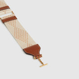 Metier - Women's Diamond Webbing Strap White Sand with Cognac