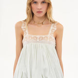 Chloé - High-low ruffled dress in silk habotai & lace