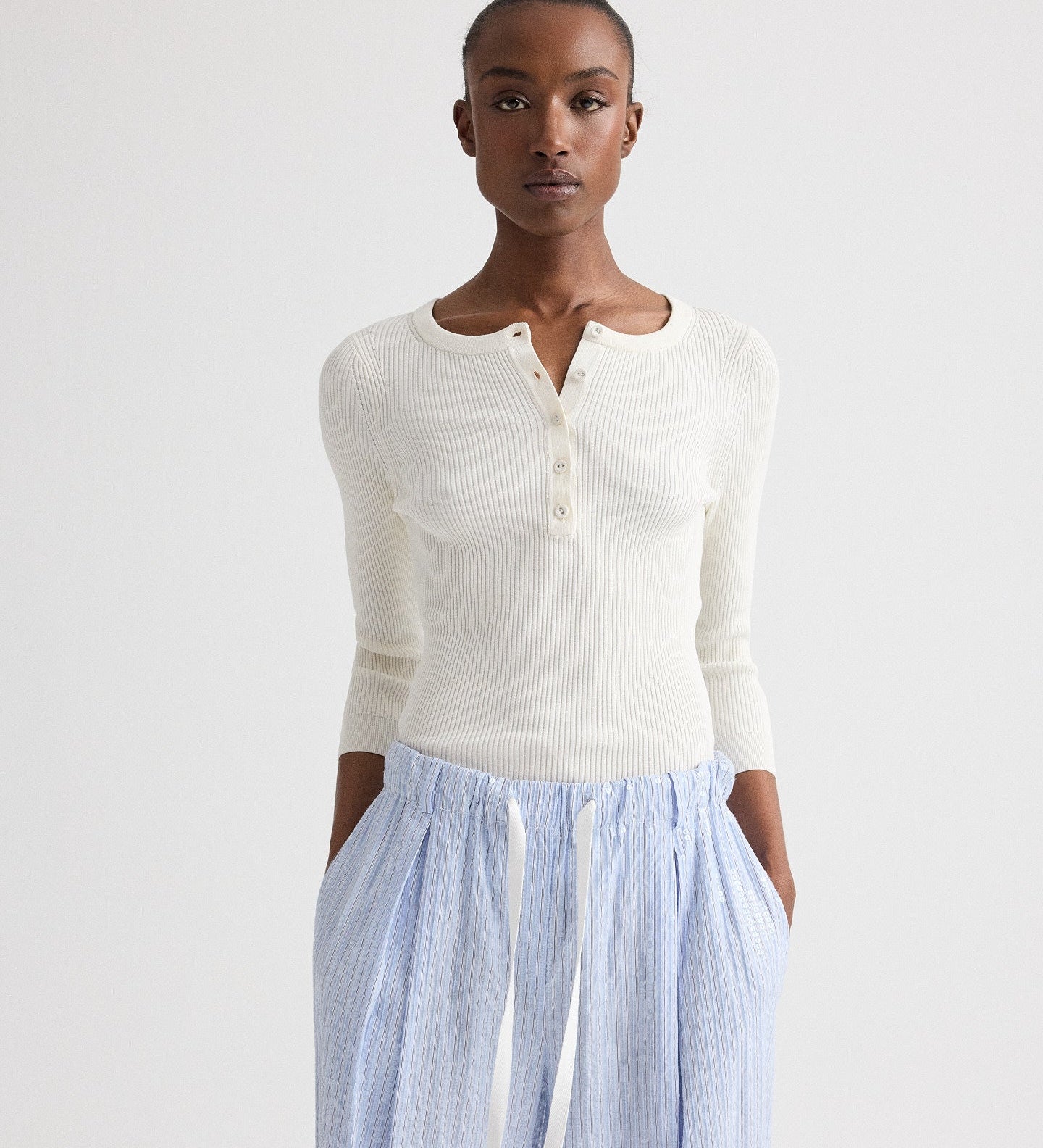 TWP - The Henley Sweater in Cotton Silk Yarn
