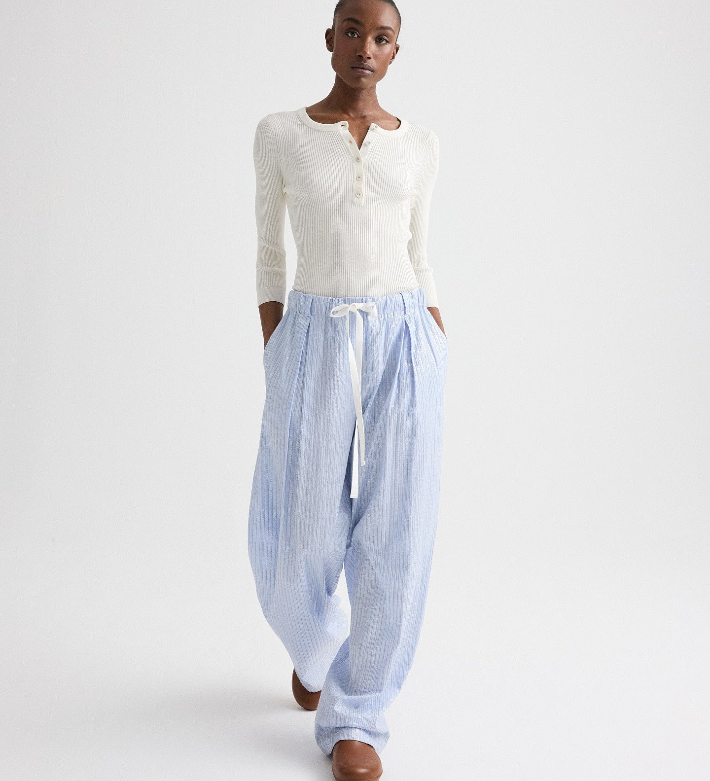 TWP - The Henley Sweater in Cotton Silk Yarn