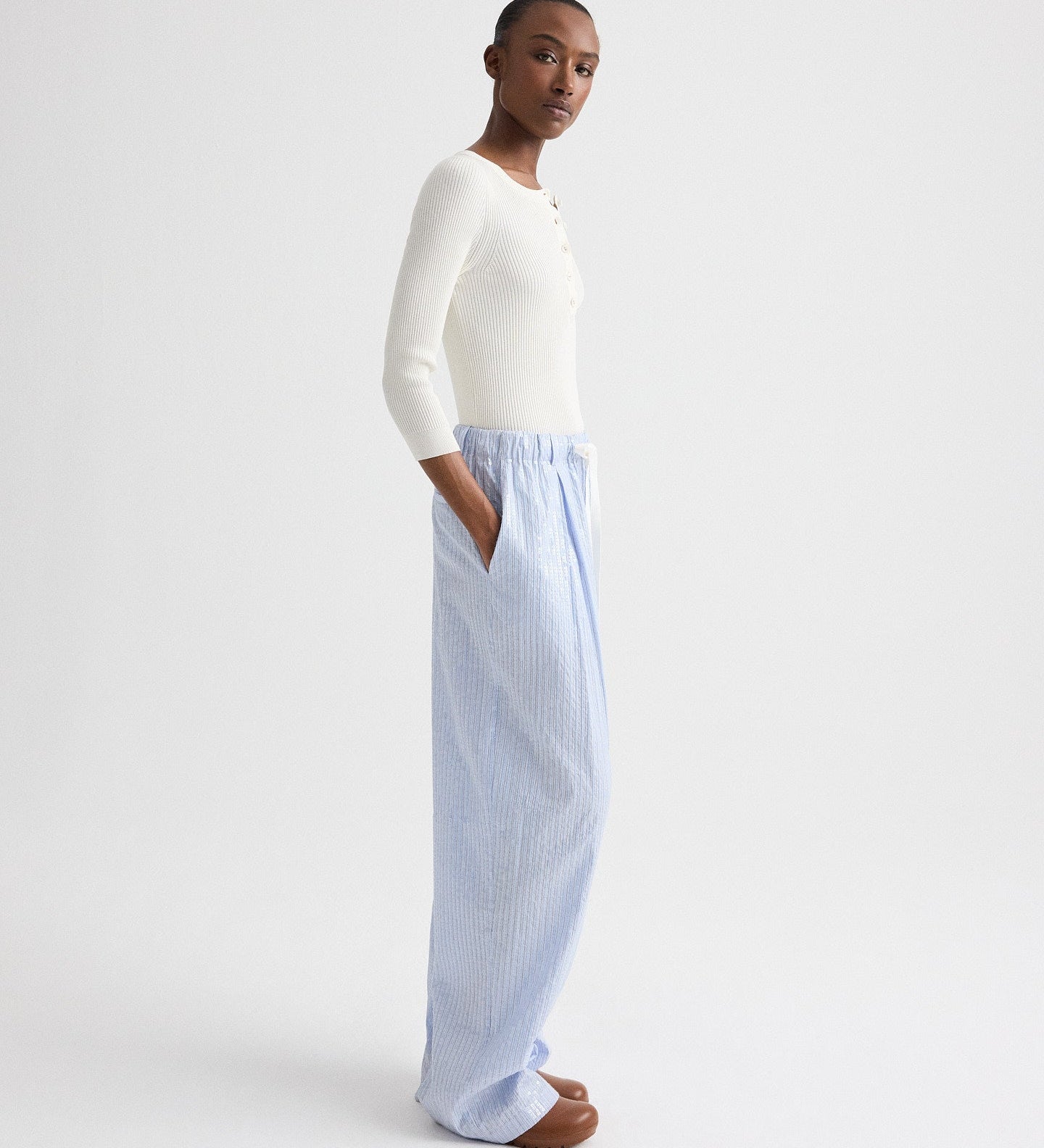 TWP - The Henley Sweater in Cotton Silk Yarn