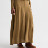 TWP - Handkerchief Hem Skirt with Wide Waistband in Fine Wool Silk