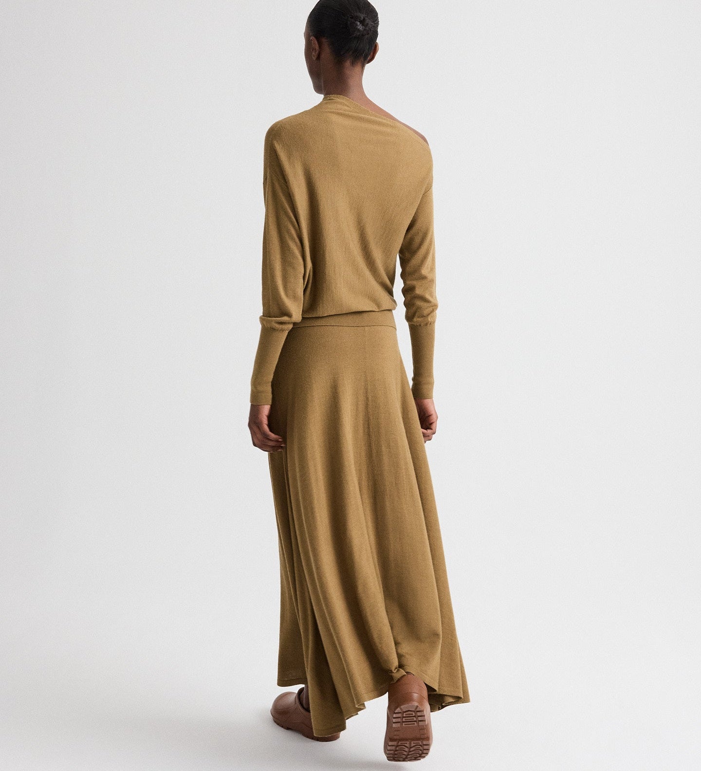 TWP - Handkerchief Hem Skirt with Wide Waistband in Fine Wool Silk
