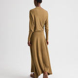 TWP - Handkerchief Hem Skirt with Wide Waistband in Fine Wool Silk