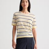 TWP - Striped Short Sleeve Tee in Superfine Cashmere