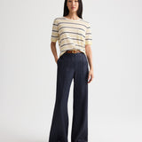 TWP - Striped Short Sleeve Tee in Superfine Cashmere