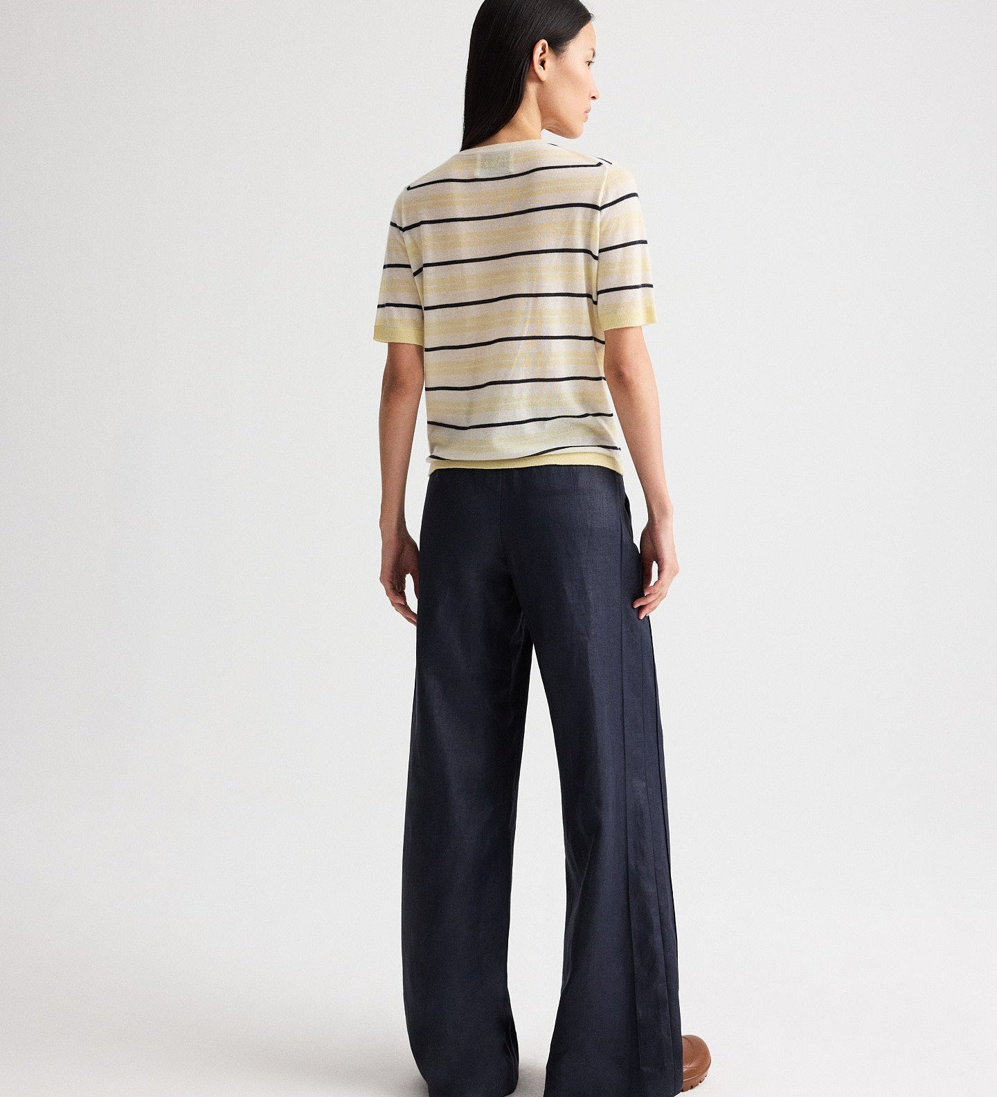TWP - Striped Short Sleeve Tee in Superfine Cashmere