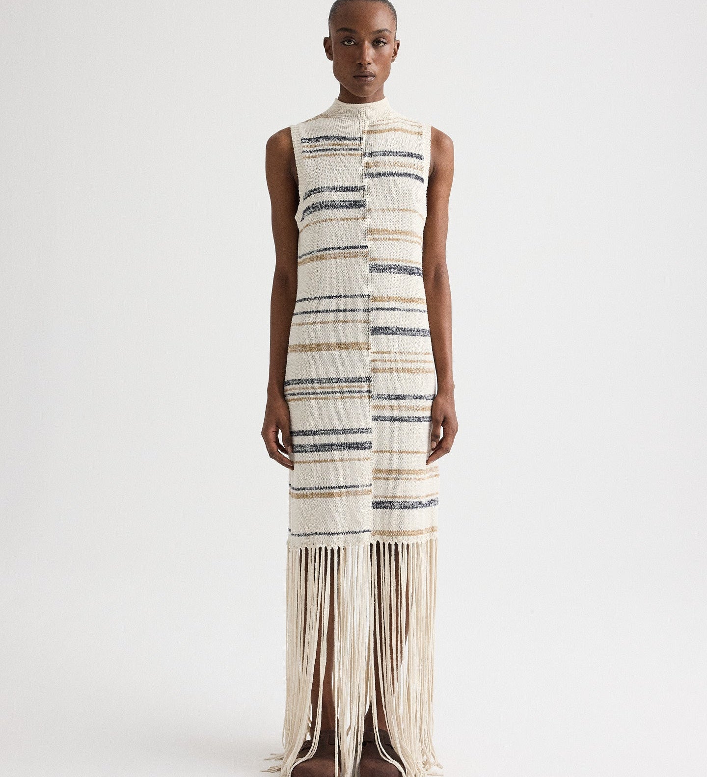 TWP - Fringe Sleeveless Dress in Linen Silk Yarn