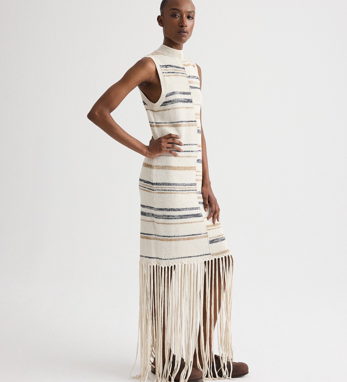 TWP - Fringe Sleeveless Dress in Linen Silk Yarn