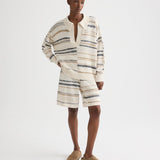 TWP - V Neck Long Sleeve Polo in Linen Silk Yarn