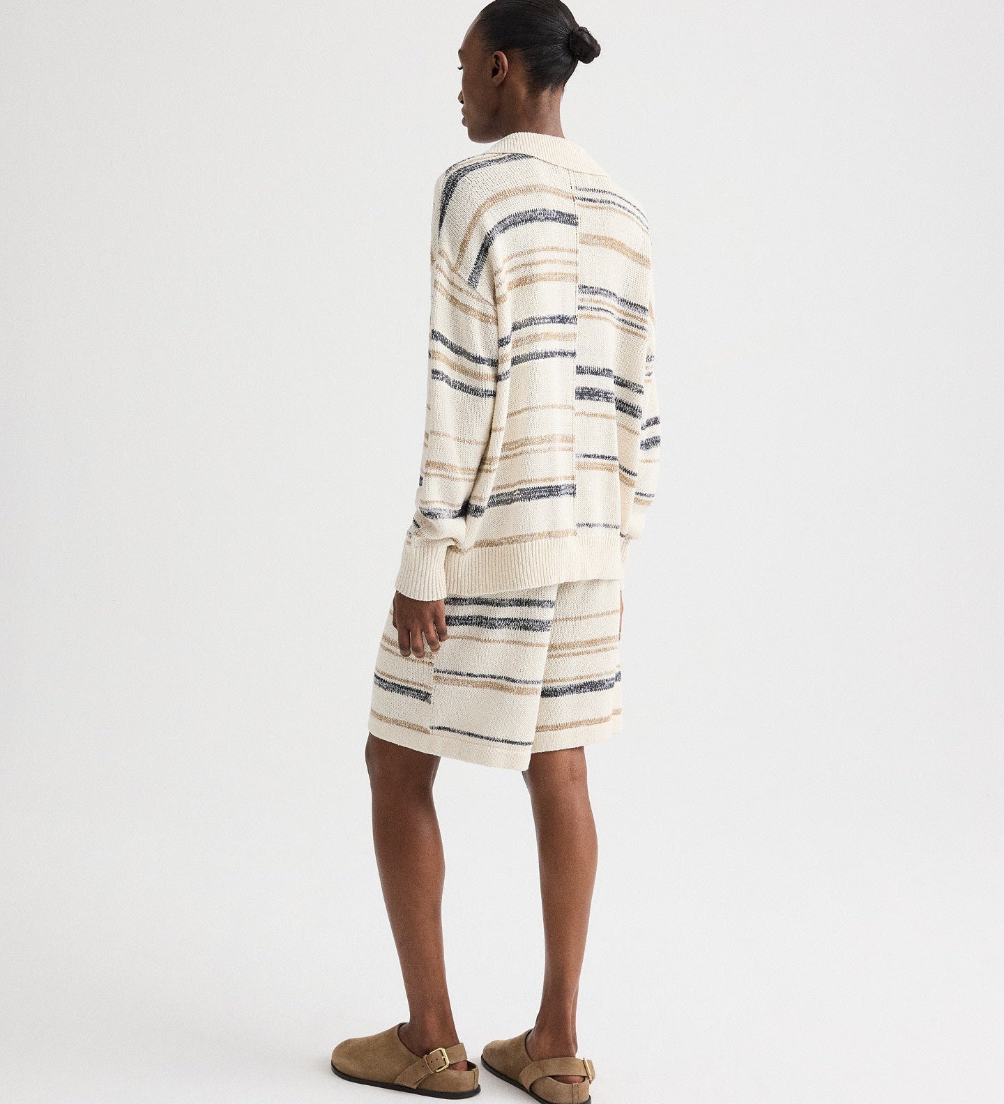 TWP - V Neck Long Sleeve Polo in Linen Silk Yarn