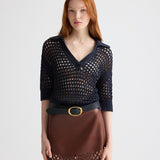 TWP - Unspoken Truth Polo Sweater in Linen Silk