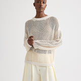 TWP - Wide Crew L/S Pullover in Silk Blend Yarn