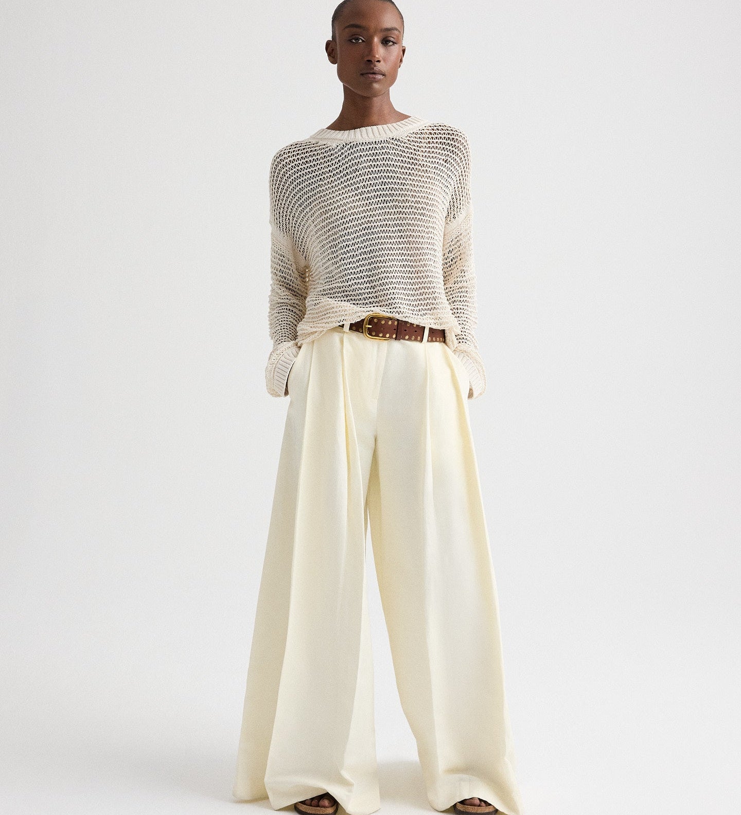 TWP - Wide Crew L/S Pullover in Silk Blend Yarn