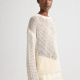 TWP - Wide Crew L/S Pullover in Silk Blend Yarn