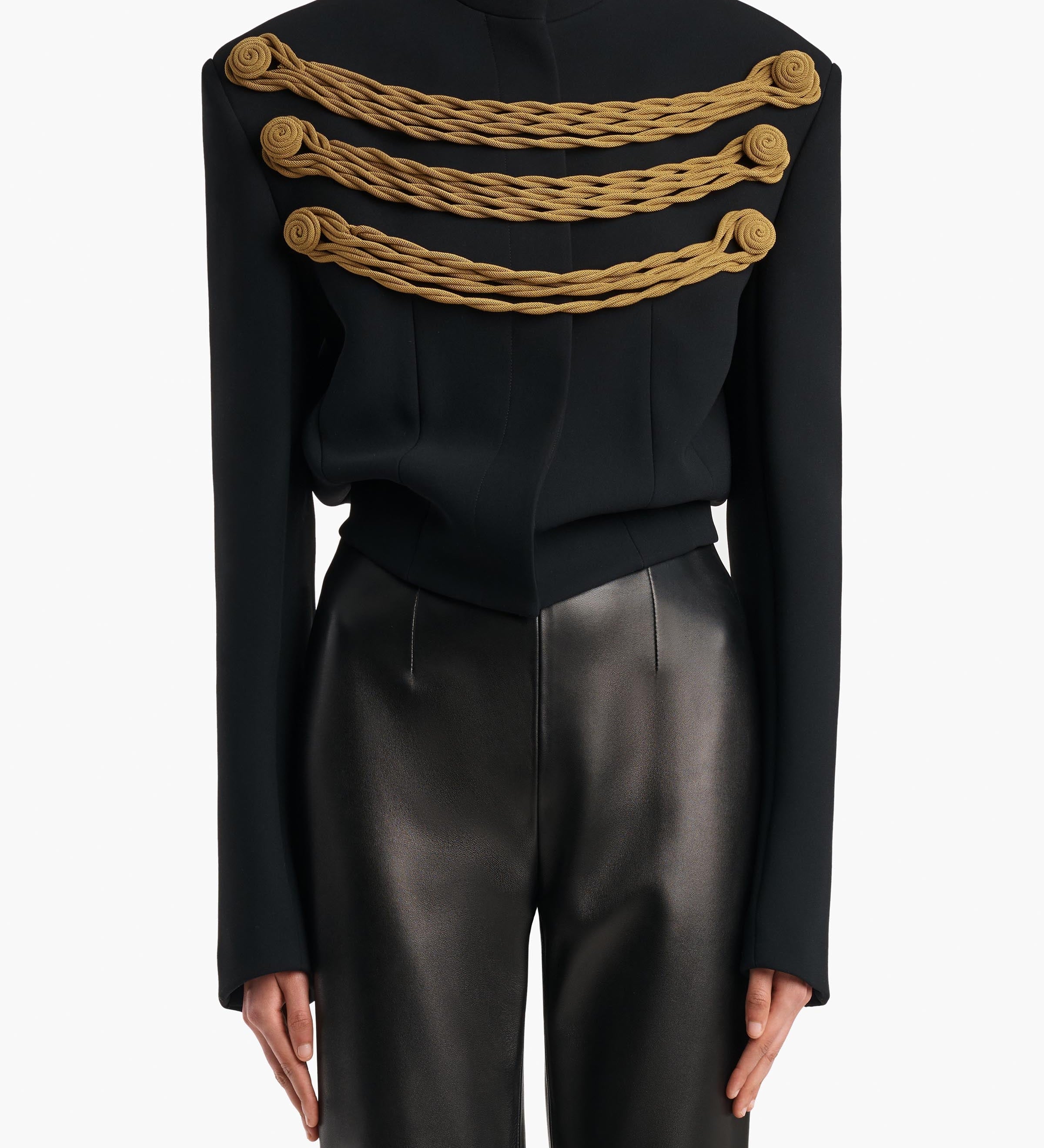 Khaite - York Jacket With Cord Embroidery in Black and Gold
