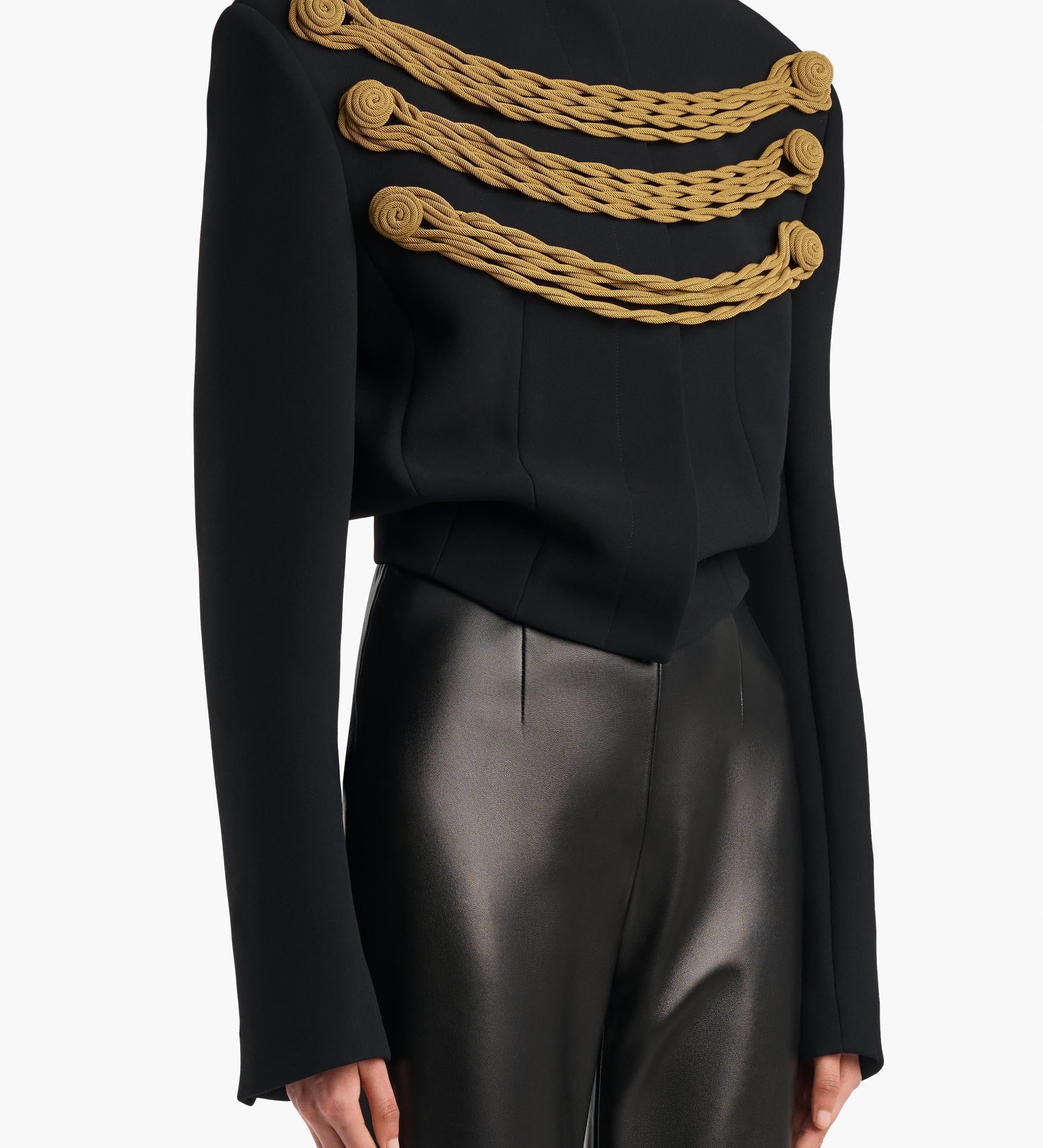 Khaite - York Jacket With Cord Embroidery in Black and Gold