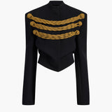 Khaite - York Jacket With Cord Embroidery in Black and Gold