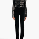 Khaite - York Jacket with Cord Embroidery in Black Leather