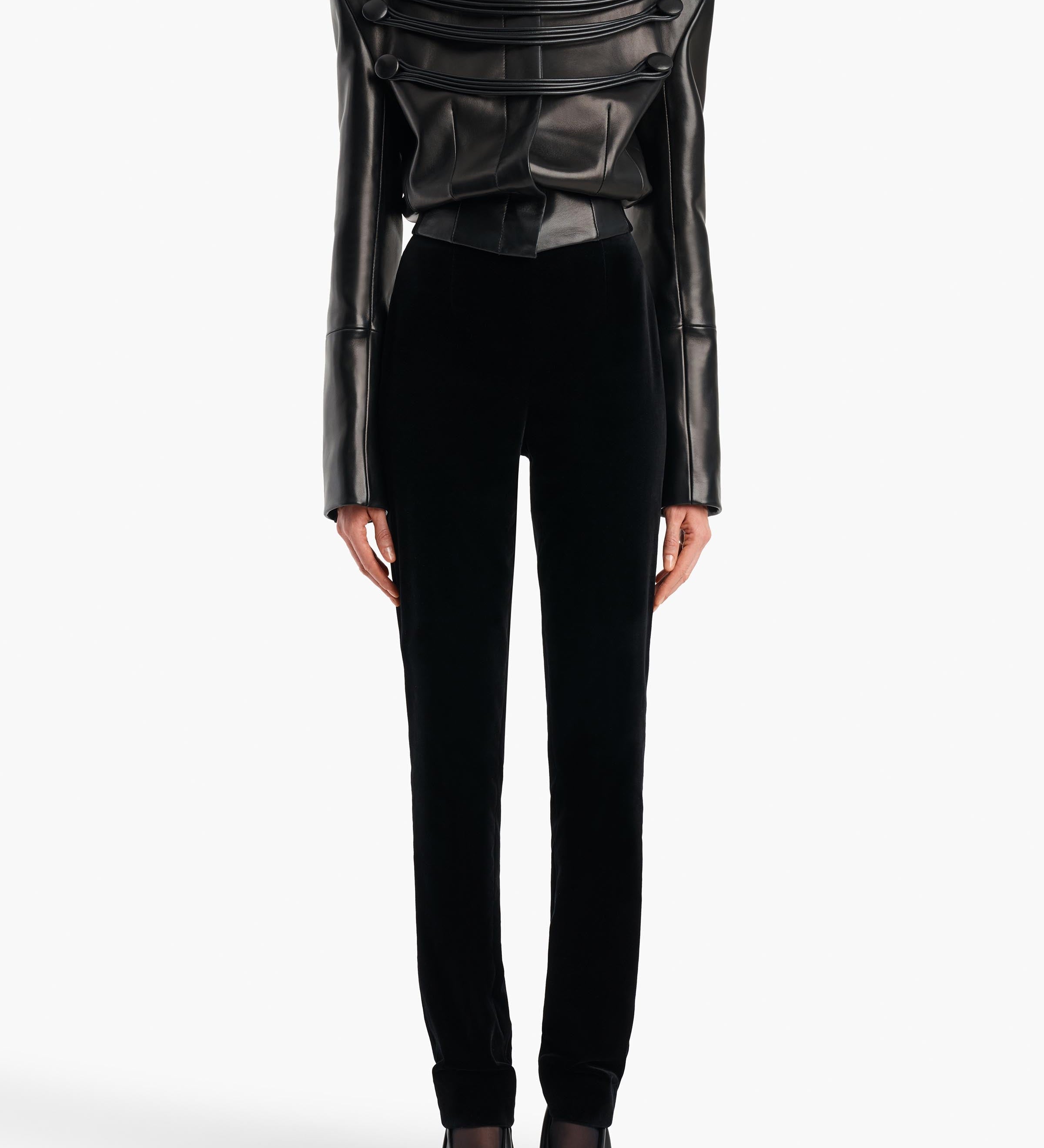 Khaite - York Jacket with Cord Embroidery in Black Leather