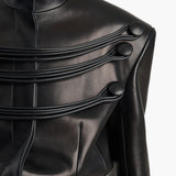 Khaite - York Jacket with Cord Embroidery in Black Leather