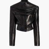 Khaite - York Jacket with Cord Embroidery in Black Leather