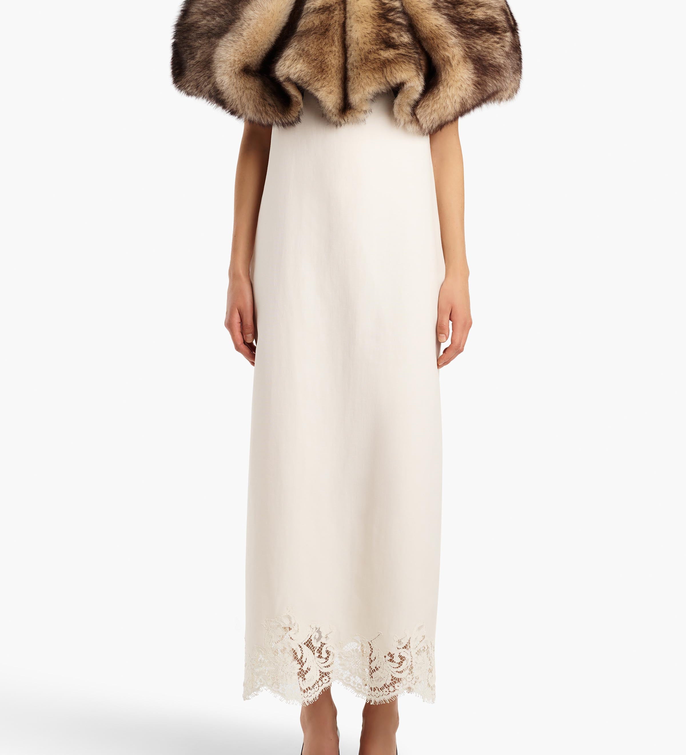 Khaite - Zizi Cape in Natural Shearling