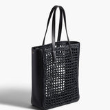 Khaite - Small Zoe Tote in Black Raffia with Black Leather