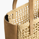 Khaite - Small Zoe Tote in Natural Raffia with Mud Suede
