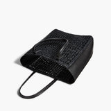 Khaite - Zoe Tote in Black Raffia with Black Leather