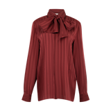 Saint Laurent - Cassandre Blouse In Striped Silk