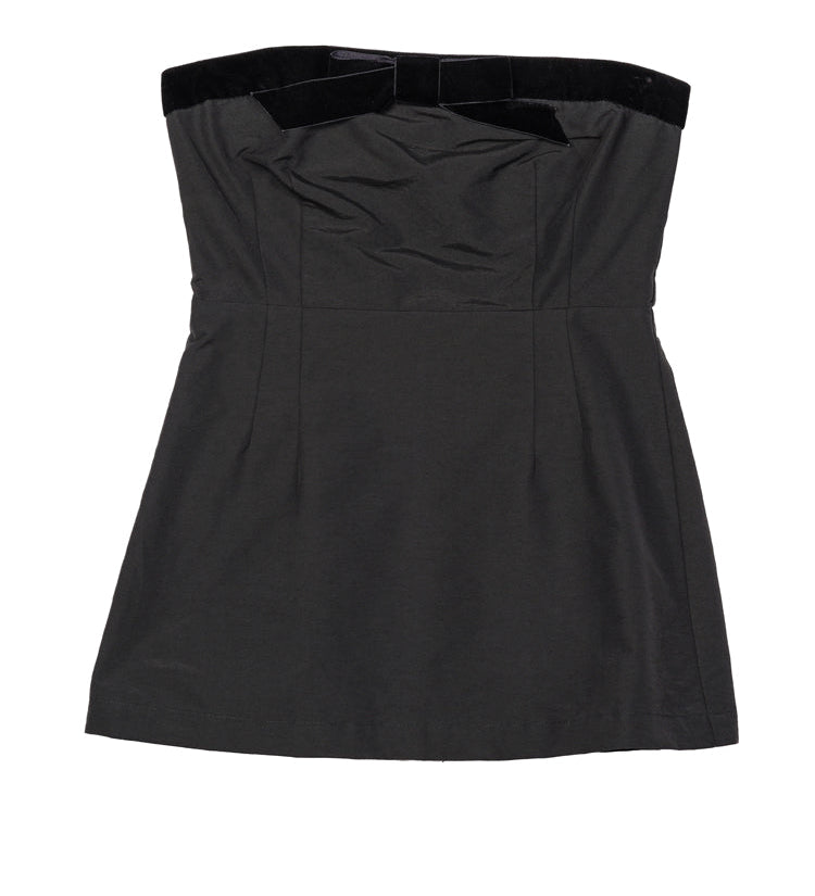 Ciao Lucia - Adeline Faille Strapless Top with Velvet Bow