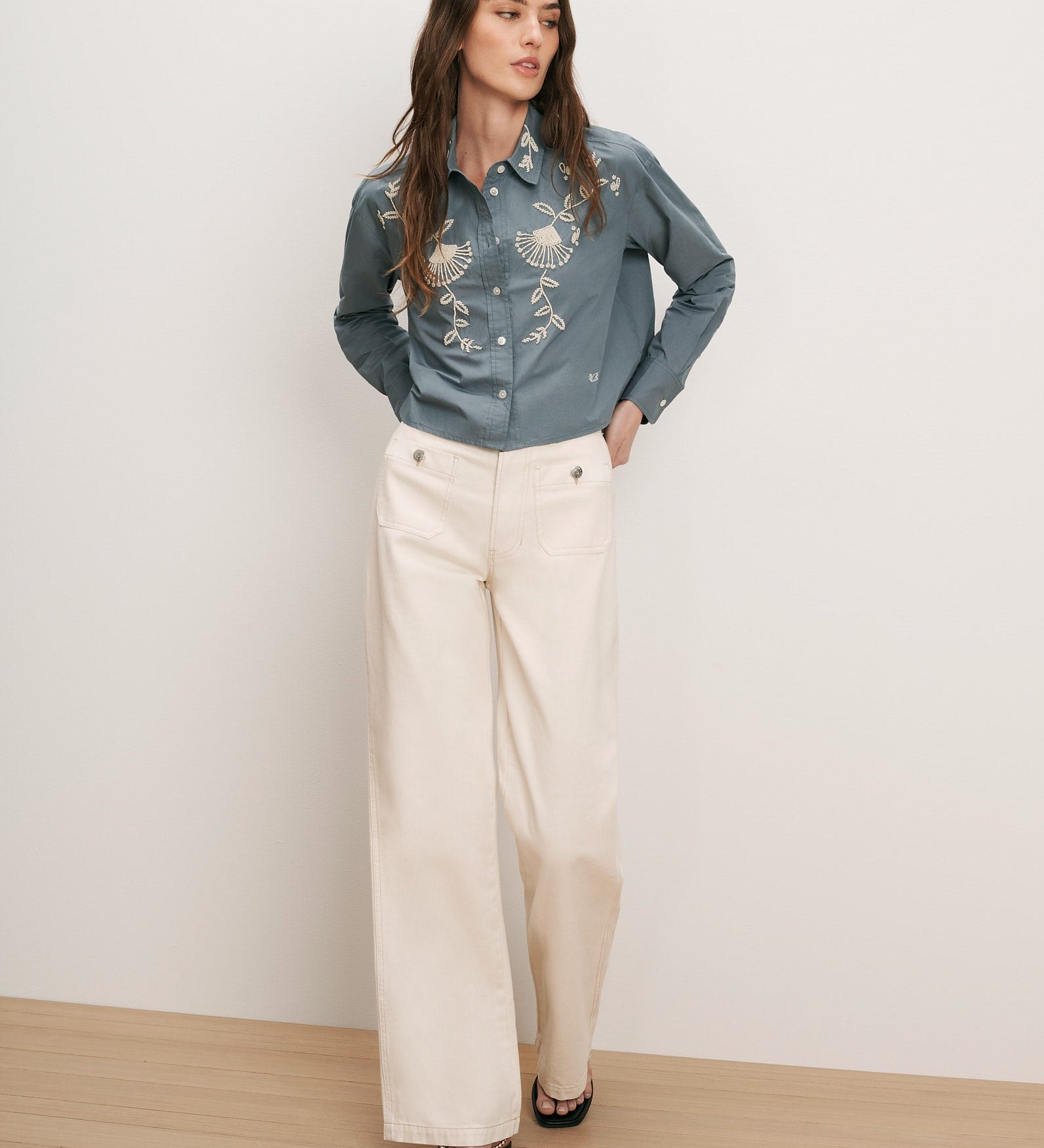 Veronica Beard - Aderes Beaded Button - Down Shirt